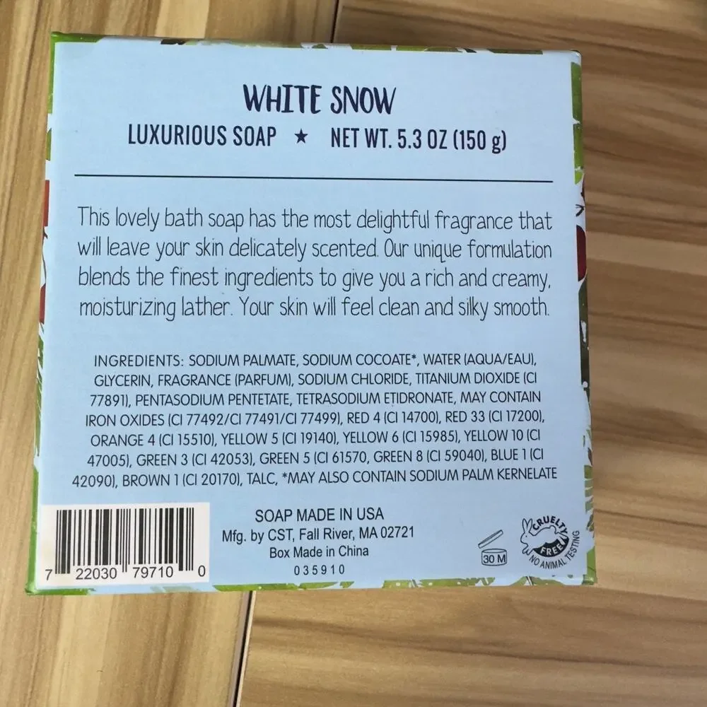 White Snow‎ Luxurious Soap 5.3 oz (150g) Made USA Rich & creamy delightful scent